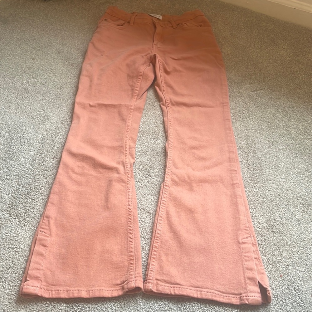 pink zara flared jeans